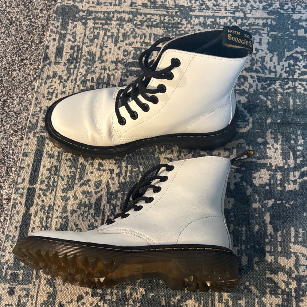 White Leather Dr. Martens Women's Boots